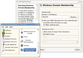 The Windows Domain Membership interface in YaST